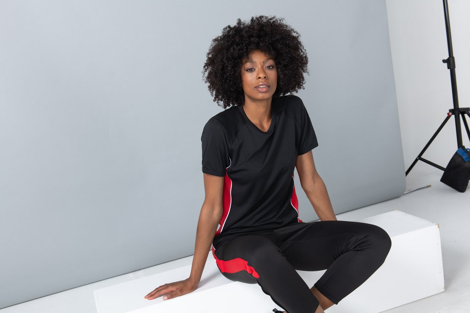 Performance Panel T-Shirt | BLACK/RED/WHITE